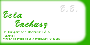 bela bachusz business card